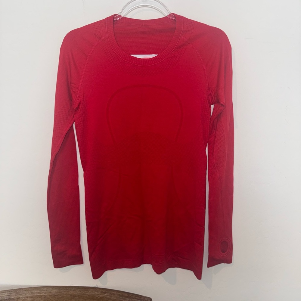 Lululemon Red Long Sleeve Swiftly Top